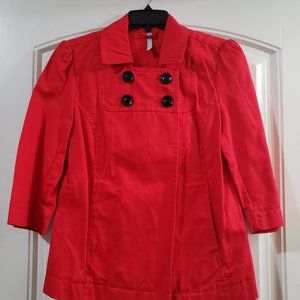 women's red pea coat